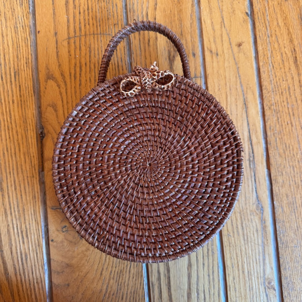 Woven Round Basket Handbag